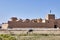 One farmer donkey grazing near the ancient Fortress Saryazd, Ira