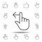 one finger left swipe gesture outline icon. Set of hand gesturies illustration. Signs and symbols can be used for web, logo,