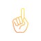 One finger pointing gradient linear vector icon