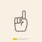 one finger raise line icon for Muslim and Ramadan theme concept. Vector illustration