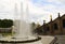 One of the fountains of Peterhof on a summer sunny day