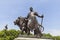 One of four bronze statues around the Queen Victoria Memorial, London, United Kingdom