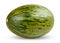 One Fresh whole Piel de sapo melon on white