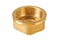 One glossy brass fitting golden color with thread for connecting different diameter pipeline for oil, petrol, gas