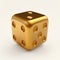 one golden cube with numbers