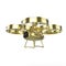 One golden quadrocopter drone with camera, glossy pracious metal isolated render