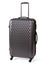 One graphite grey suitcase for travel or graphite grey luggage isolated stand alone on white background with clipping path.