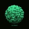 One green sphere formed by many ellips. 3d vector illustration for science, education or medicine