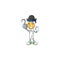 One hand Pirate white candle cartoon character wearing hat