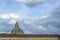 One historical dome with blue sky with clouds as background