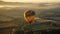 One Hot Air Balloon Rides Over Beautiful Napa Valley, California, United States - Generative AI