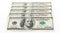 One hundert dollars banknotes on white background
