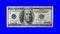 One hundred american dollars bill 3d spinning animation blue screen seamless looping