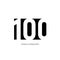 One hundred anniversary, minimalistic logo. One hundredth years, 100th jubilee, greeting card. Birthday invitation. 100