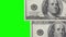 One hundred dollars banknotes circled isolated on chroma key