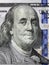 One Hundred Dollars. Benjamin Franklin portrait