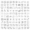 One hundred icons of electronics and digital devices