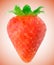 One isolated polygonal strawberry fruit. Modern triangle geometric style. Vector illustration.