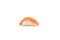 One isolated section view of salmon sushi on white background. Clipping paths