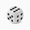 One isometric craps game dice, matte photo realistic material