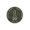 One israeli new shekel coin isolated on white background