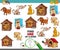 One of a kind game for kids with dogs animals