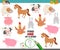 One of a kind task for children with farm animals