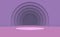 One layer big size purple round pedestal podium that rounded edges and purple pastel rings background.For place goods,cosmetic,