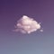 One light pink cloud over violet sky, square view. Landscapes, nature, minimalism concept.