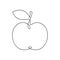 One line apple design. Hand drawn minimalism style vector illustration.