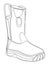 one line art. one continuous line art. safety shoes for engineering or outdoor work