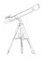 one line art. one continuous line art of a telescope