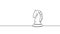 One line chess knight silhouette drawing. Continuous line sketch play strategy game graphic object element business