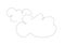 One line cloud icon. Wether cloudy line art illustration. Vector wether in autumn.