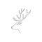 One line deer head design silhouette. Hand drawn minimalism style vector