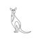 One line design silhouette of kangaroo. Hand drawn minimalism style. Standing kangaroo pose. Wildlife kangaroo Australia concept.