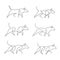 One line dog design silhouette. German Shepherd. Hand drawn vector illustration