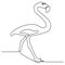 one line drawing of bird minimalism flamingo animal trendy design vector illustration