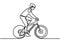 One Line Drawing or Continuous Line Art of a Bicycle Athlete. Professional. Sport theme bicycle rider. Bicycle athlete or cyclist