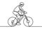 One Line Drawing or Continuous Line Art of a Bicycle Athlete. Professional. Sport theme bicycle rider. Bicycle athlete or cyclist