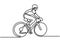 One Line Drawing or Continuous Line Art of a Bicycle Athlete. Professional. Sport theme bicycle rider. Bicycle athlete or cyclist