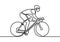 One Line Drawing or Continuous Line Art of a Bicycle Athlete. Professional. Sport theme bicycle rider. Bicycle athlete or cyclist