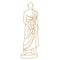 One line drawing of Demosthenes A prominent statue in Greece- popular sculpture landmark