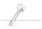 One line drawing of isolated vector object - adjustable spanner