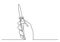 One line drawing of isolated vector object - hand holding dagger knife