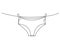 One line drawing of isolated vector object - panties on rope