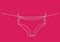 One line drawing of isolated vector object - panties on rope