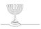 One line drawing of isolated vector object - seven branch menorah