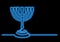 one line drawing of isolated vector object - seven branch menorah with neon vector effect