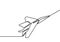One line drawing of jet plane. Aircraft continuous hand drawn minimalism, vector illustration